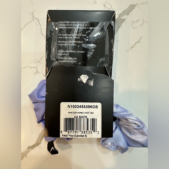 Nike Purple and White Fabric Gathered Hair Ties - Picture 2 of 2